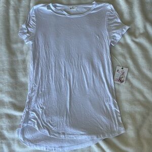 Glitz White Cold Shoulder Sheer Short Sleeve Tee